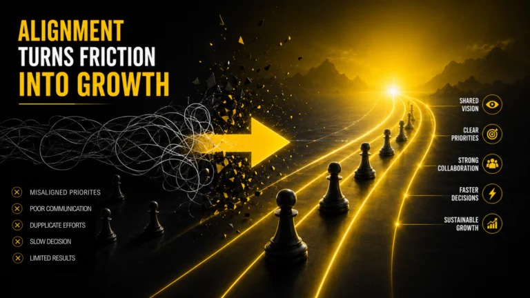 Alignment turns friction into growth